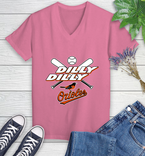 MLB Baltimore Orioles Dilly Dilly Baseball Sports Women's V-Neck T-Shirt 13
