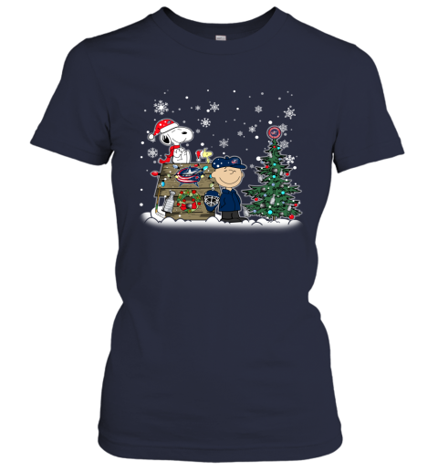 NHL Columbus Blue Jackets Snoopy Charlie Brown Woodstock Christmas Stanley Cup Hockey T Shirt O3pxjs5KjTr ladies t shirt 20 95 151514 front navy