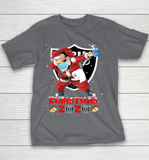 Oakland Raiders Funny Santa Claus Dabbing Christmas 2020 NFL Youth T-Shirt 5