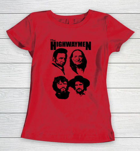 Willie Nelson Johnny Cash Outlaw Country Super Group The Highwaymen Women's T-Shirt 7