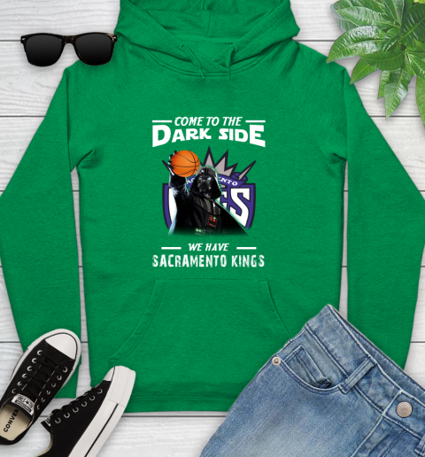 NBA Come To The Dark Side We Have Sacramento Kings Star Wars Darth Vader Basketball Youth Hoodie 9