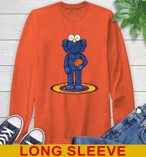 NBA Basketball Cleveland Cavaliers Kaws Bff Blue Figure Shirt Long Sleeve T-Shirt 5