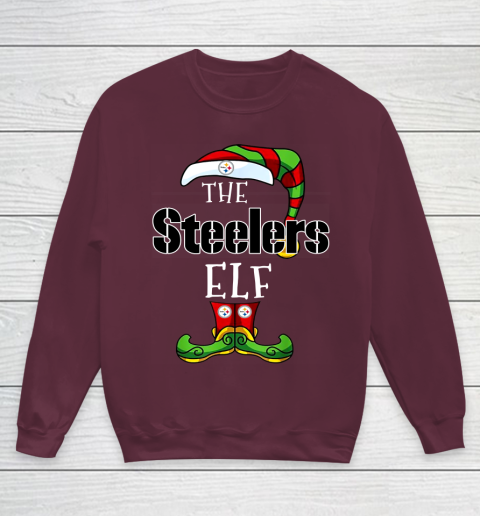 Pittsburgh Steelers Christmas ELF Funny NFL Youth Sweatshirt 4