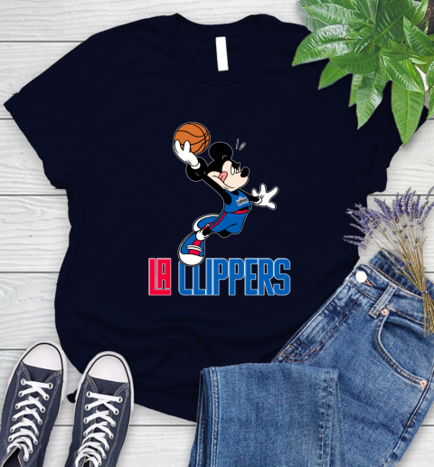 NBA Basketball LA Clippers Cheerful Mickey Mouse Shirt Women's T-Shirt 3