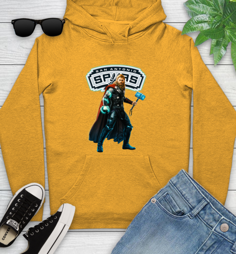 NBA Thor Avengers Endgame Basketball San Antonio Spurs Youth Hoodie 3
