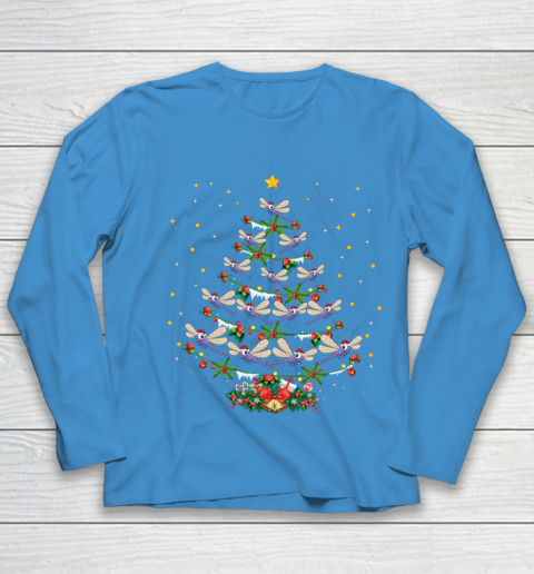 Dragonfly Christmas Tree Santa Dragonfly Bird Xmas Gift Youth Long Sleeve 5