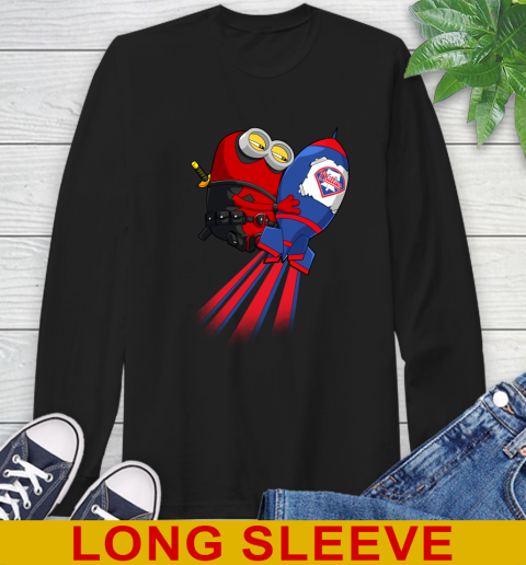 MLB Baseball Philadelphia Phillies Deadpool Minion Marvel Shirt Long Sleeve T-Shirt
