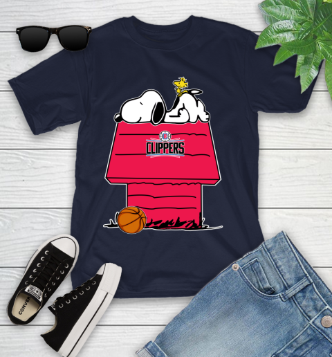 LA Clippers NBA Basketball Snoopy Woodstock The Peanuts Movie Youth T-Shirt 3
