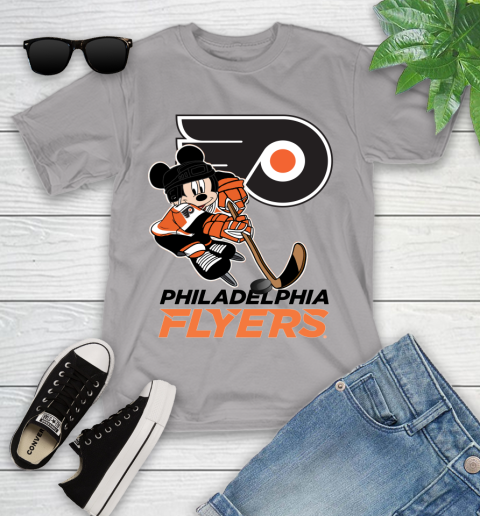 NHL Philadelphia Flyers Mickey Mouse Disney Hockey T Shirt Youth T-Shirt 16