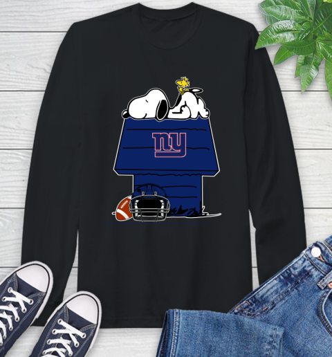 New York Giants NFL Football Snoopy Woodstock The Peanuts Movie Long Sleeve T-Shirt 2