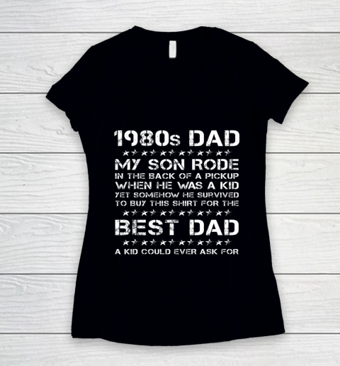 Funny 1980s Dad Boy Dad And Son Father's Day Women's V-Neck T-Shirt