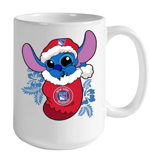 New York Rangers Christmas Stitch In The Sock Funny Disney NHL Color Changing Mug 15oz 2