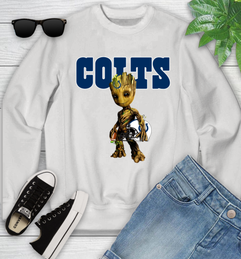 Indianapolis Colts NFL Football Groot Marvel Guardians Of The Galaxy Youth Sweatshirt