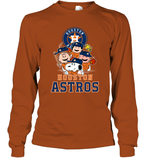 MLB Houston Astros Snoopy Charlie Brown Woodstock The Peanuts Movie  Baseball T Shirt Youth T-Shirt
