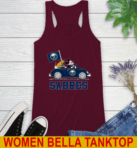 NHL Hockey Buffalo Sabres Pluto Mickey Driving Disney Shirt Racerback Tank 3
