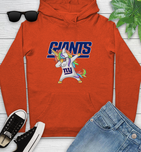New York Giants NFL Football Funny Unicorn Dabbing Sports Youth Hoodie 5