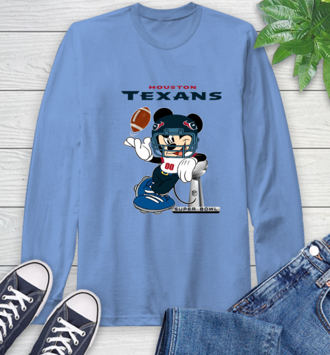 NFL Houston Texans Mickey Mouse Disney Super Bowl Football T Shirt Long Sleeve T-Shirt 23