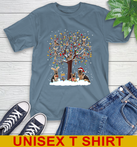 German shepherd dog pet lover light christmas tree shirt 8
