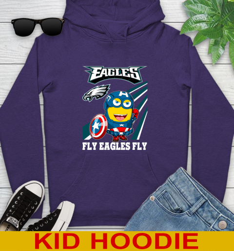 NFL Football Philadelphia Eagles Captain America Marvel Avengers Minion Shirt Youth Hoodie 5