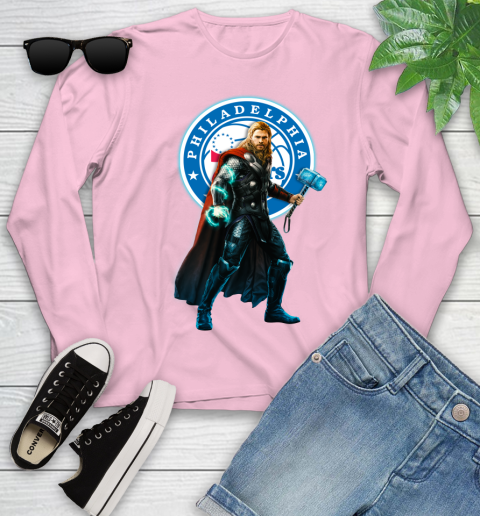 NBA Thor Avengers Endgame Basketball Philadelphia 76ers Youth Long Sleeve 10