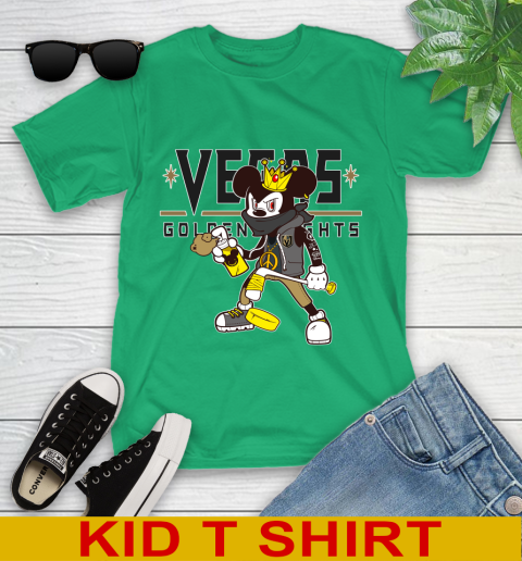 Vegas Golden Knights NHL Hockey Mickey Peace Sign Sports Youth T-Shirt 6