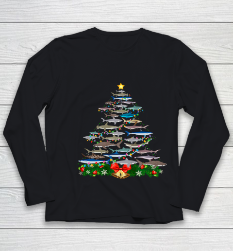 SHARK Christmas Tree Shirt SHARK Lovers Gifts Youth Long Sleeve