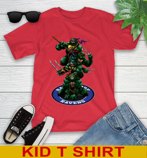 NFL Football Baltimore Ravens Teenage Mutant Ninja Turtles Shirt Youth T-Shirt 10