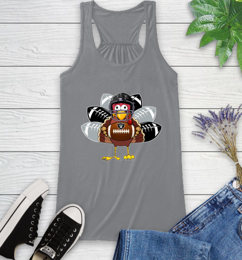 Oakland Raiders Turkey Thanksgiving Day Racerback Tank 5