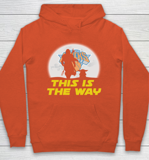 New York Knicks NBA Basketball Star Wars Yoda And Mandalorian This Is The Way Hoodie 3