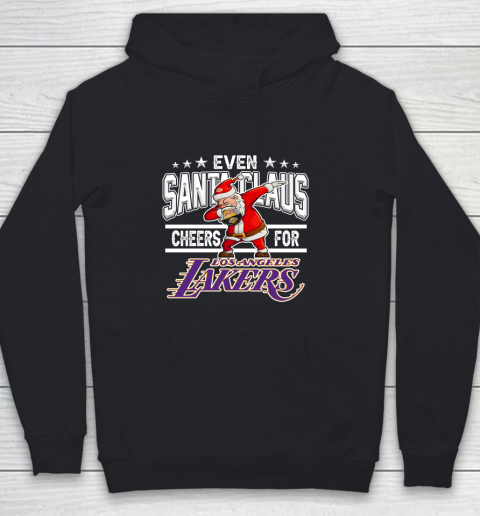Los Angeles Lakers Even Santa Claus Cheers For Christmas NBA Youth Hoodie