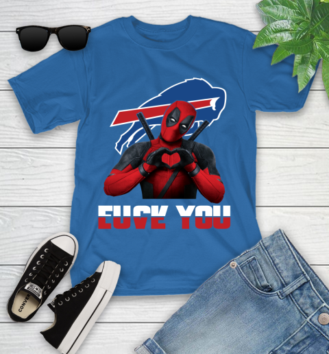 NHL Buffalo Bills Deadpool Love You Fuck You Football Sports Youth T-Shirt 12
