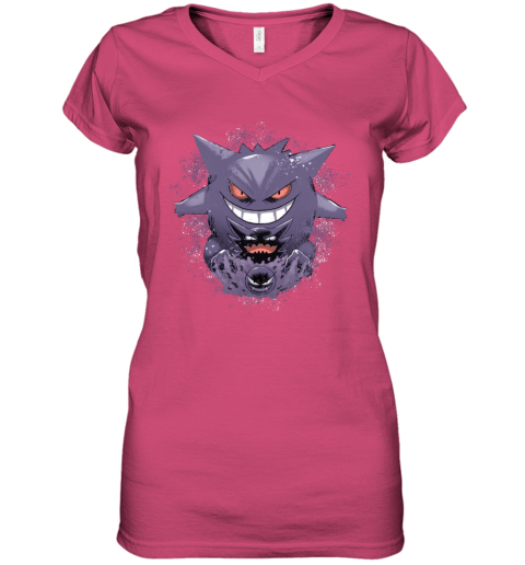 oom8 gastly haunter gengar pokemon shirts women v neck t shirt 39 front heliconia