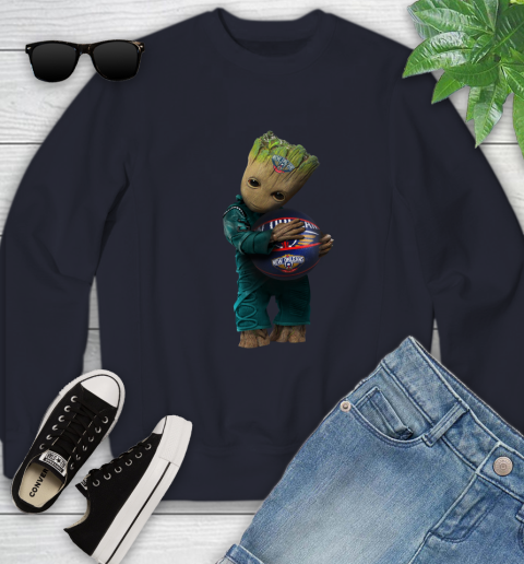 NBA Groot Guardians Of The Galaxy Basketball Sports New Orleans Pelicans Youth Sweatshirt 3