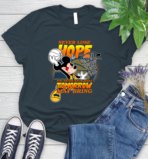 Indiana Pacers NBA Basketball Mickey Disney Never Lose Hope Women's T-Shirt 11