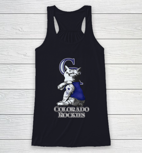MLB Baseball My Cat Loves Colorado Rockies Racerback Tank 7