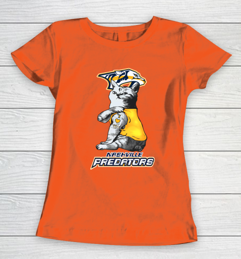 NHL My Cat Loves Nashville Predators Hockey Women's T-Shirt 3