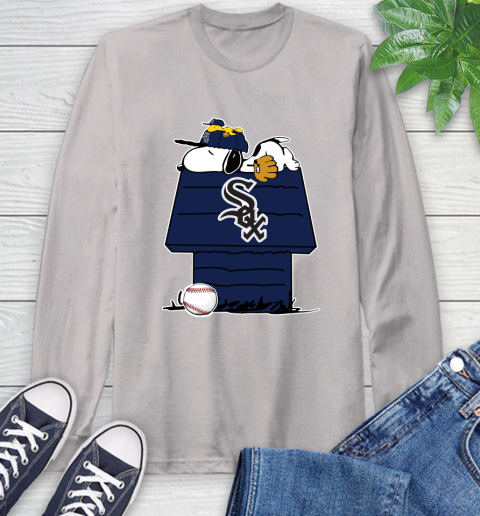 MLB Chicago White Sox Snoopy Woodstock The Peanuts Movie Baseball T Shirt Long Sleeve T-Shirt 12