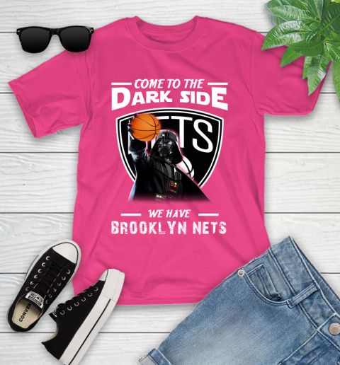 NBA Come To The Dark Side We Have Brooklyn Nets Star Wars Darth Vader Basketball Youth T-Shirt 11