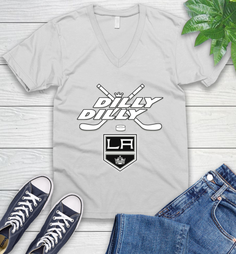 NHL Los Angeles Kings Dilly Dilly Hockey Sports V-Neck T-Shirt