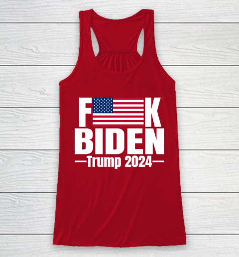 Fuck Biden American Flag Trump 2024 Racerback Tank 4