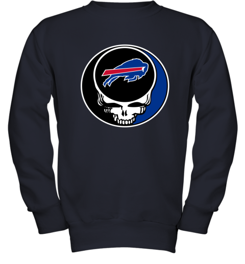 NFL Buffalo Bills Grateful Dead Rock Band Football Sports RlEUlBMtYzV youth sweatshirt 47 95 151514 front navy