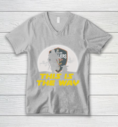 Cleveland Cavaliers NBA Basketball Star Wars Yoda And Mandalorian This Is The Way V-Neck T-Shirt 3
