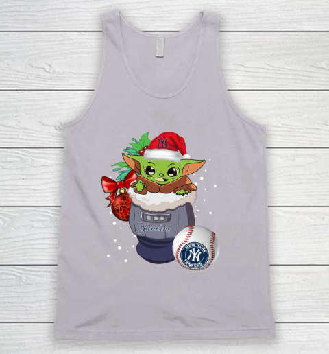 New York Yankees Christmas Baby Yoda Star Wars Funny Happy MLB Tank Top 4