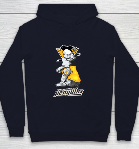 NHL My Cat Loves Pittsburgh Penguins Hockey Youth Hoodie 2