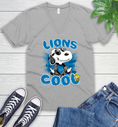 NFL Football Detroit Lions Cool Snoopy Shirt V-Neck T-Shirt 3