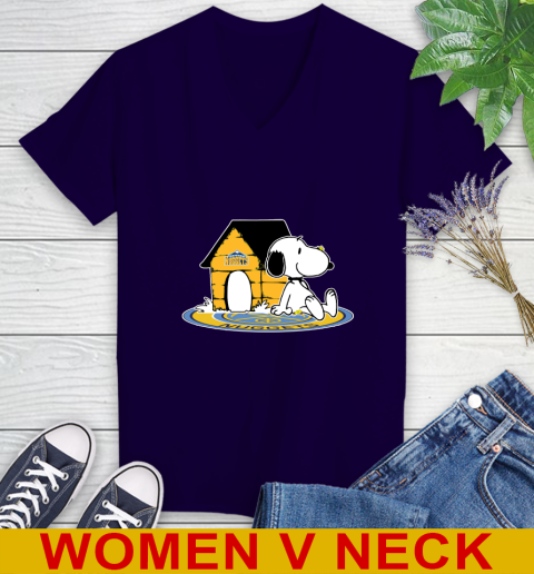 NBA Basketball Denver Nuggets Snoopy The Peanuts Movie Shirt Women's V-Neck T-Shirt 4