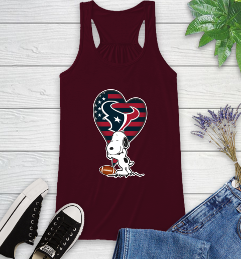 Houston Texans NFL Football The Peanuts Movie Adorable Snoopy Racerback Tank 3