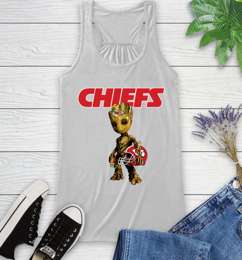 Kansas City Chiefs NFL Football Groot Marvel Guardians Of The Galaxy Racerback Tank