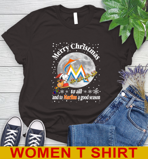 Miami Marlins Merry Christmas To All And To Marlins A Good Season MLB Baseball Sports Women's T-Shirt 9