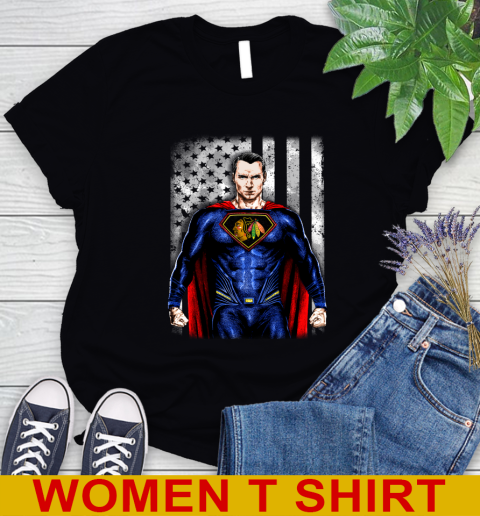 NHL Hockey Chicago Blackhawks Superman DC Shirt Women's T-Shirt